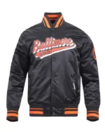 MLB Baltimore Orioles Script Tail Satin Jacket | Trendy Leather Jackets