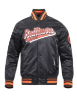 MLB Baltimore Orioles Script Tail Satin Jacket | Trendy Leather Jackets