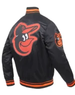 MLB Baltimore Orioles Script Tail Satin Jacket | Trendy Leather Jackets