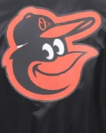 MLB Baltimore Orioles Script Tail Satin Jacket | Trendy Leather Jackets