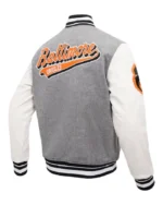 MLB Baltimore Orioles Script Tail Varsity Jacket | Trendy Leather Jackets