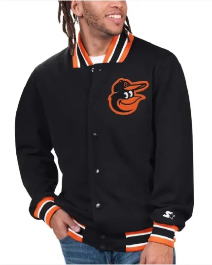 MLB Baltimore Orioles Starter Black Secret Weapon Jacket | Trendy Leather Jackets