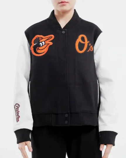 MLB Baltimore Orioles Wool Varsity Jacket | Trendy Leather Jackets