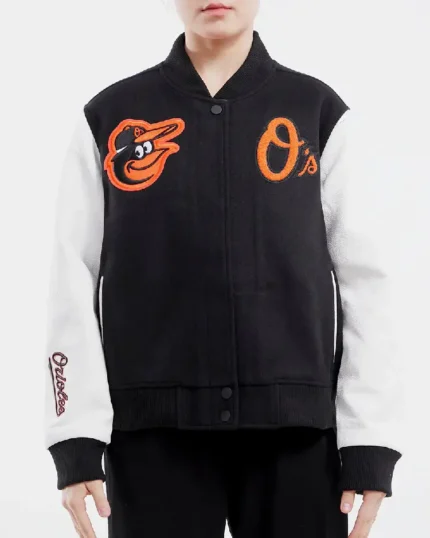 MLB Baltimore Orioles Wool Varsity Jacket | Trendy Leather Jackets