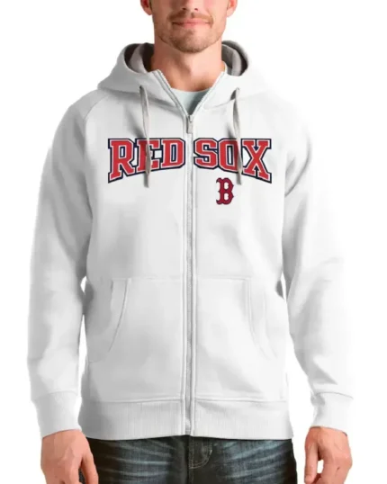 MLB Boston Red Sox Antigua Victory Hoodie Jacket | Trendy Leather Jackets