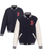 MLB Boston Red Sox JH Design Reversible Fleece Jacket | Trendy Leather Jackets