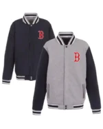 MLB Boston Red Sox JH Design Reversible Fleece Jacket | Trendy Leather Jackets