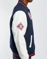 MLB Boston Red Sox Melton Varsity Jacket | Trendy Leather Jackets