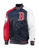 MLB Boston Red Sox Reliever Raglan Satin Jacket | Trendy Leather Jackets