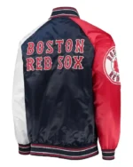 MLB Boston Red Sox Reliever Raglan Satin Jacket | Trendy Leather Jackets