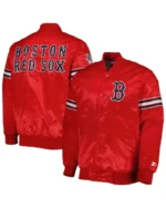 MLB Boston Red Sox Starter Satin Varsity Jacket | Trendy Leather Jackets