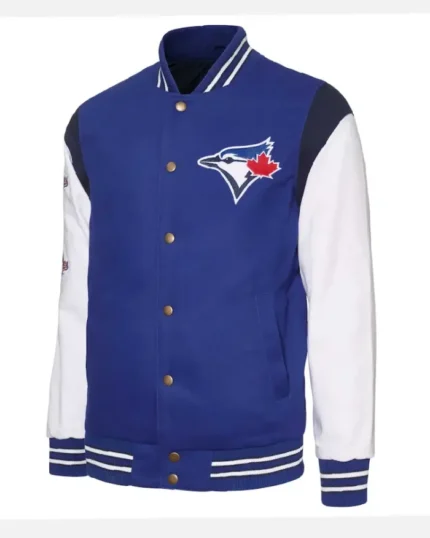 MLB Carl Banks Royal Toronto Blue Jays Commemorative Varsity Jacket | Trendy Leather Jackets