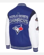 MLB Carl Banks Royal Toronto Blue Jays Commemorative Varsity Jacket | Trendy Leather Jackets