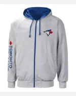 MLB Carl Banks Toronto Blue Jays Southpaw Reversible Raglan Hoodie Jacket | Trendy Leather Jackets