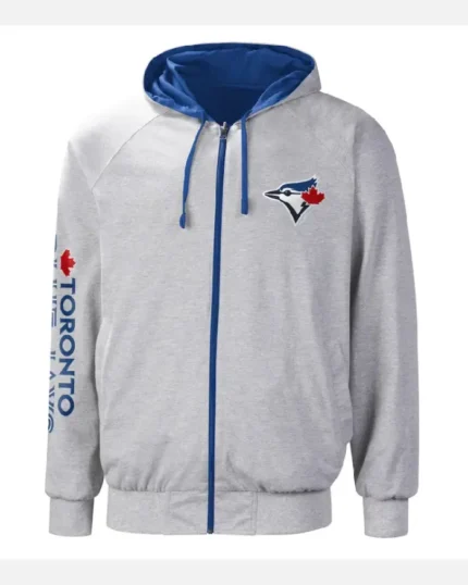 MLB Carl Banks Toronto Blue Jays Southpaw Reversible Raglan Hoodie Jacket | Trendy Leather Jackets