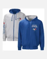 MLB Carl Banks Toronto Blue Jays Southpaw Reversible Raglan Hoodie Jacket | Trendy Leather Jackets