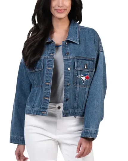 MLB Carl Banks Toronto Blue Jays Victory Denim Jacket | Trendy Leather Jackets