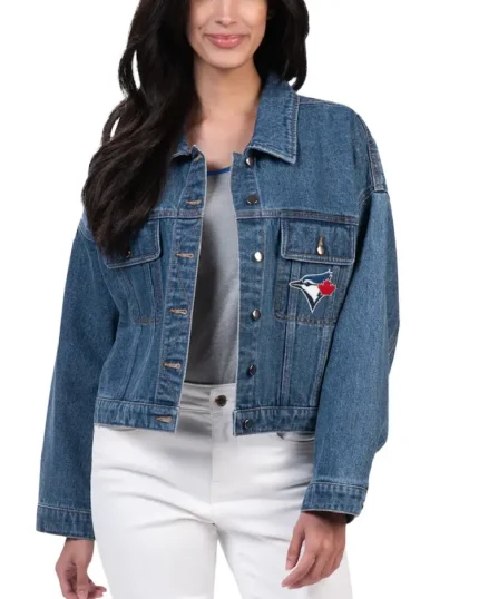 MLB Carl Banks Toronto Blue Jays Victory Denim Jacket | Trendy Leather Jackets