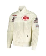 MLB Cincinnati Reds Cream Retro Classic Satin Jacket | Trendy Leather Jackets