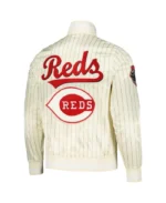 MLB Cincinnati Reds Cream Retro Classic Satin Jacket | Trendy Leather Jackets