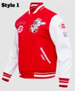 MLB Cincinnati Reds Retro Classic Rib Varsity Jacket | Trendy Leather Jackets