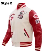 MLB Cincinnati Reds Retro Classic Rib Varsity Jacket | Trendy Leather Jackets