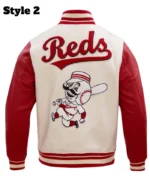 MLB Cincinnati Reds Retro Classic Rib Varsity Jacket | Trendy Leather Jackets