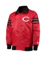 MLB Cincinnati Reds Starter Red The Captain II Varsity Jacket | Trendy Leather Jackets