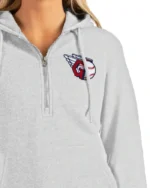 MLB Cleveland Guardians Antigua Heathered Half-Zip Pullover Hoodie | Trendy Leather Jackets