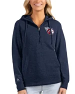 MLB Cleveland Guardians Antigua Heathered Half-Zip Pullover Hoodie | Trendy Leather Jackets