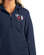 MLB Cleveland Guardians Antigua Heathered Half-Zip Pullover Hoodie | Trendy Leather Jackets