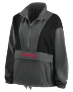 MLB Cleveland Guardians Erin Andrews Charcoal Jacket | Trendy Leather Jackets