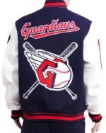 MLB Cleveland Guardians Mash Up Varsity Jacket | Trendy Leather Jackets