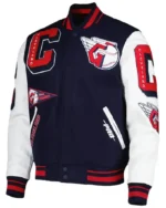 MLB Cleveland Guardians Mash Up Varsity Jacket | Trendy Leather Jackets