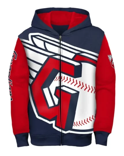MLB Cleveland Guardians Postcard Hoodie Jacket | Trendy Leather Jackets