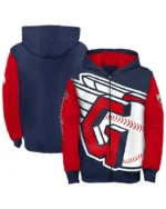 MLB Cleveland Guardians Postcard Hoodie Jacket | Trendy Leather Jackets