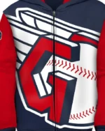 MLB Cleveland Guardians Postcard Hoodie Jacket | Trendy Leather Jackets