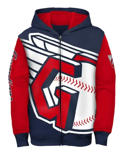 MLB Cleveland Guardians Postcard Hoodie Jacket | Trendy Leather Jackets