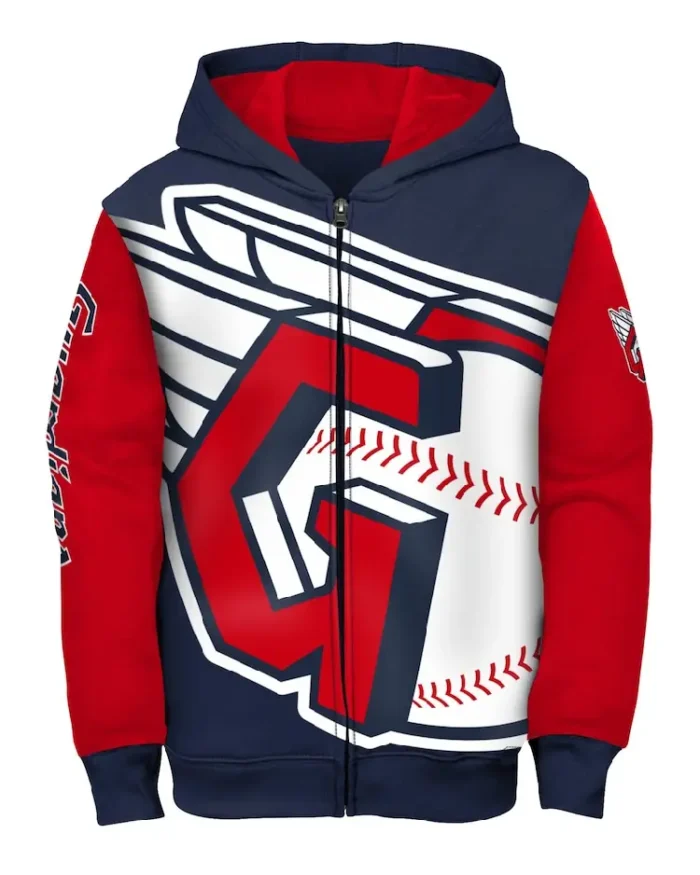 MLB Cleveland Guardians Postcard Hoodie Jacket | Trendy Leather Jackets
