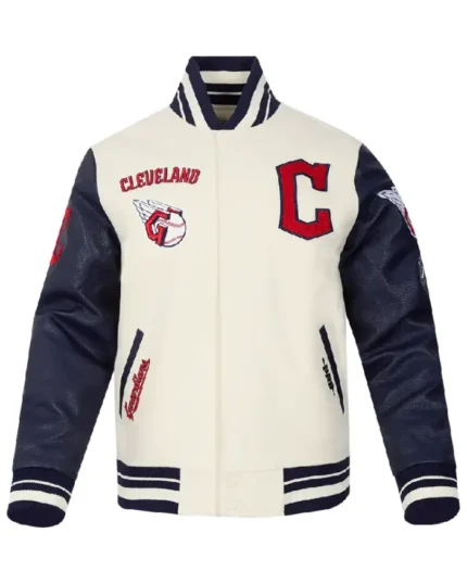 MLB Cleveland Guardians Retro Classic Wool Varsity Jackets | Trendy Leather Jackets