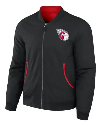 MLB Cleveland Guardians Reversible Darius Rucker Bomber Jacket | Trendy Leather Jackets