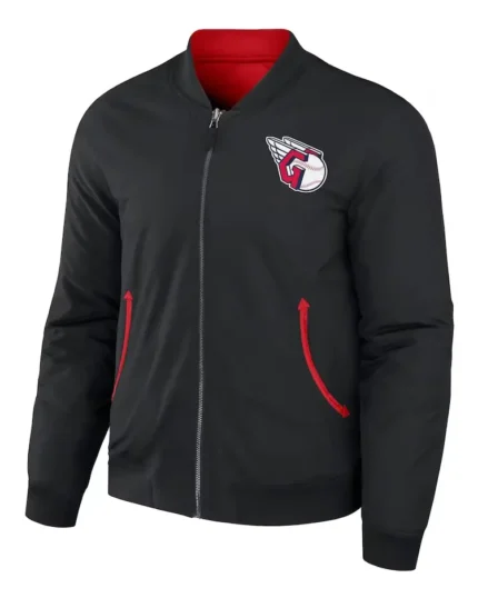MLB Cleveland Guardians Reversible Darius Rucker Bomber Jacket | Trendy Leather Jackets