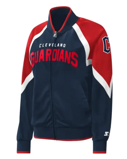 MLB Cleveland Guardians Touchdown Raglan Track Jacket | Trendy Leather Jackets