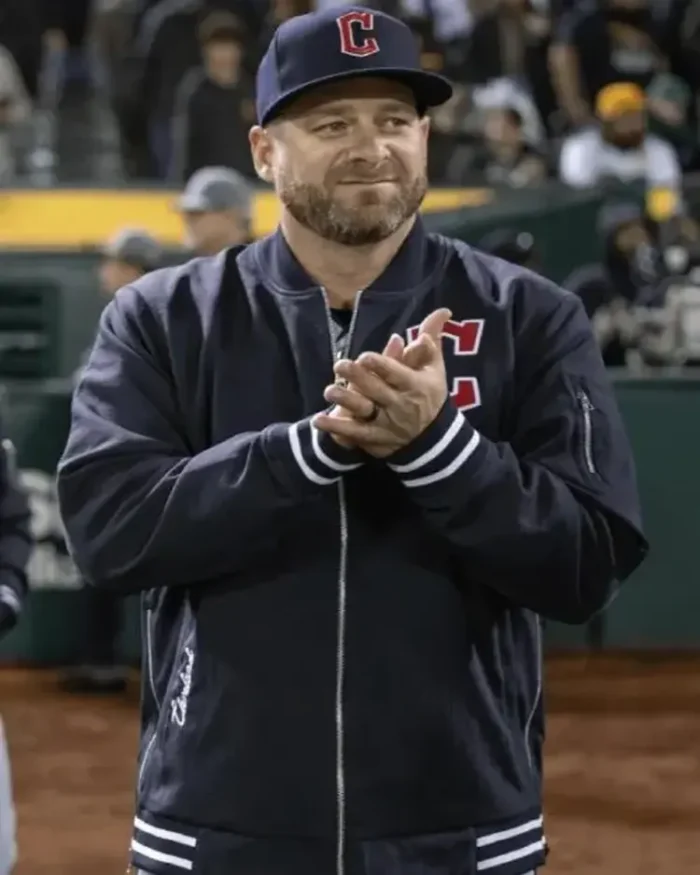 MLB Cleveland Guardians Zip-Up Black Bomber Jacket | Trendy Leather Jackets