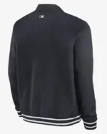 MLB Cleveland Guardians Zip-Up Black Bomber Jacket | Trendy Leather Jackets