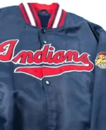 MLB Cleveland Indians Blue Satin Jacket | Trendy Leather Jackets