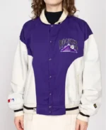 MLB Colorado Rockies Denim Varsity Jacket | Trendy Leather Jackets