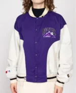 MLB Colorado Rockies Denim Varsity Jacket | Trendy Leather Jackets