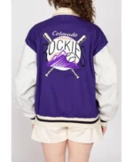 MLB Colorado Rockies Denim Varsity Jacket | Trendy Leather Jackets