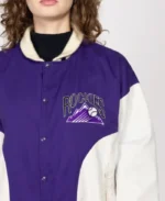MLB Colorado Rockies Denim Varsity Jacket | Trendy Leather Jackets